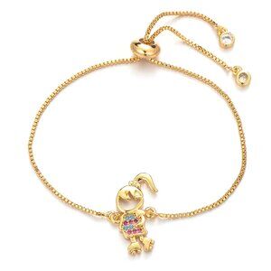 Skating Girl Hobby Yellow Gold Thin Bracelet